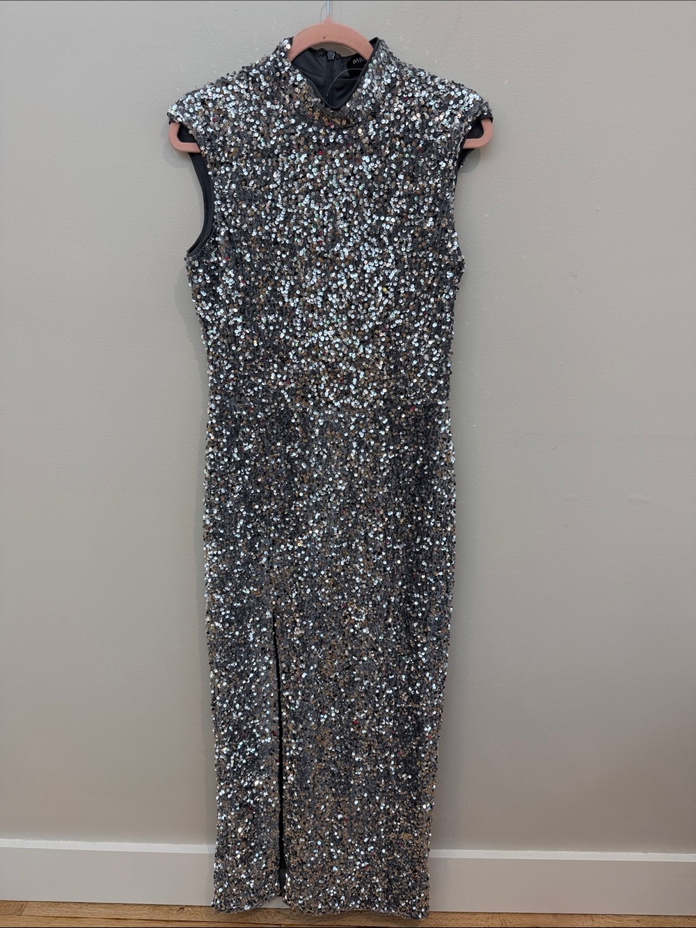 Bardot Silver Sequin Sleeveless Maxi Dress